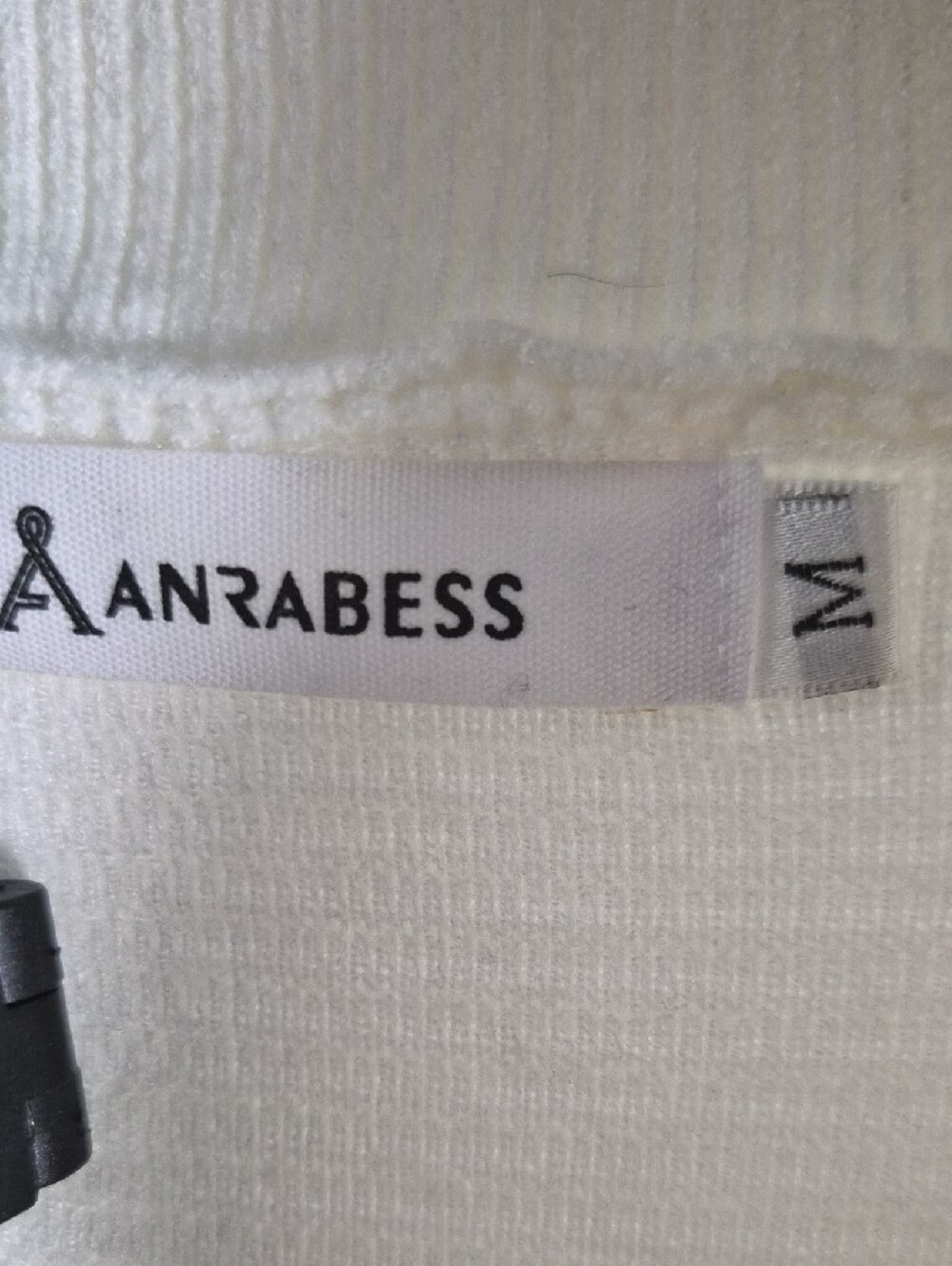 Anrabess Classic Cream Ribbed Half-Zip Turtleneck Sweater - Picture 2 of 7